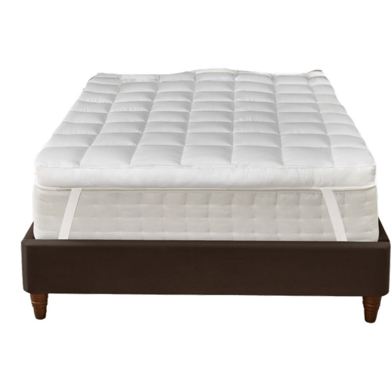 Duck Feather Mattress Topper – Proof T233 Cotton Cover Bed Cushioning, Double (4'6)