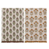 Cotton Ruffle Tea Towel with Botanical Print