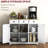 Sideboard - Solid Wood Countertop, 3 Drawers, Doors, Adjustable Shelf For Modern Kitchen Storage In Distressed White With Drawers File Cabinet