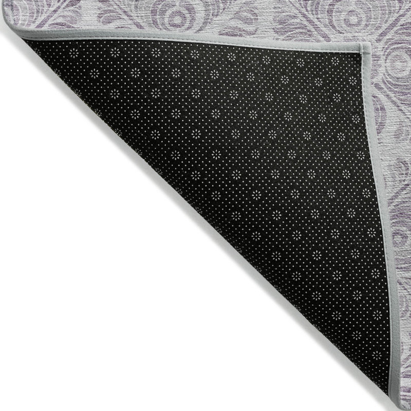 Tapis intérieur / extérieur argenté lavable 10 pi x 14 pi Medallion
