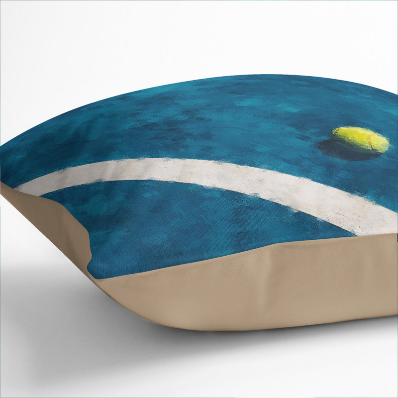 The Tennis Court Scatter Cushion with Filling, 55cm H x 55cm W x 20cm D, Stone
