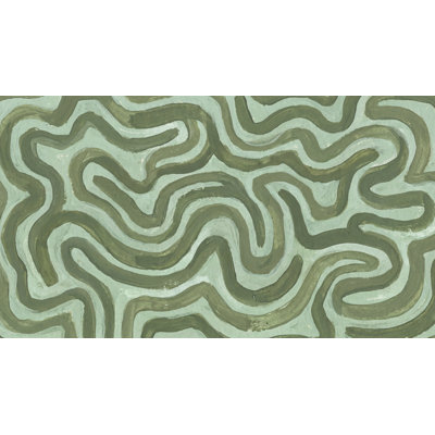 Muted Green Wallpaper Abstract Calming Wall Mural