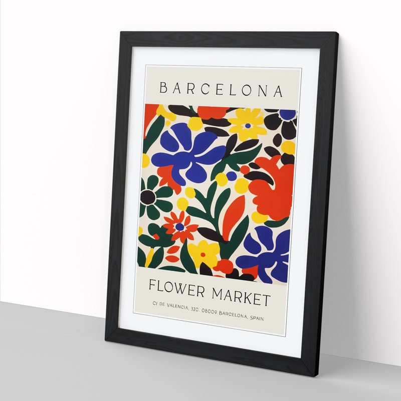 Flower Market Exhibition Barcelona No.2 1 Piece Single Picture Frame Wall Art, 46cm H x 34cm W x 2cm D