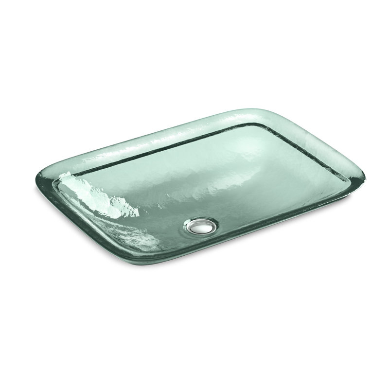 Kohler Inia, Artist Editions Rectangle Glass Wading Pool Bathroom Sink, Translucent Dew