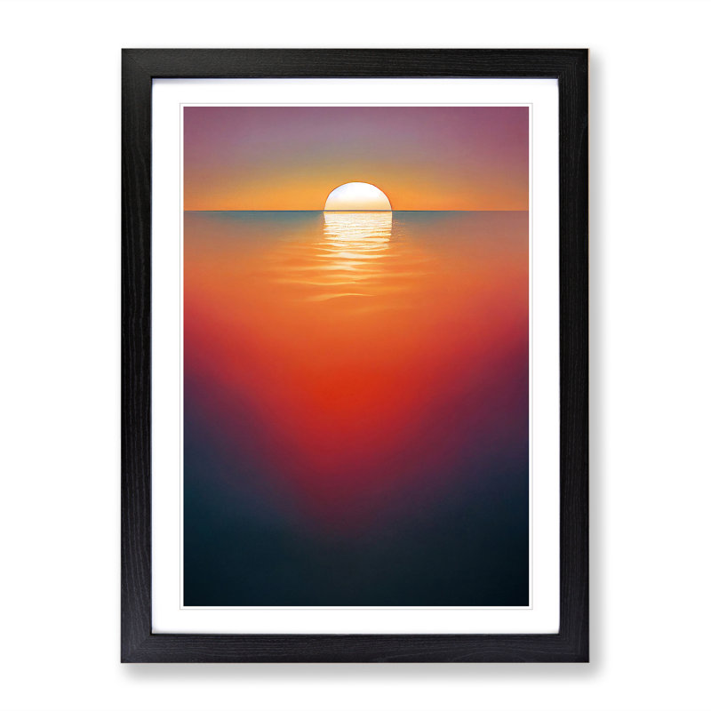 Serene Sunset - Single Picture Frame Print, Black, 64cm H x 46cm W x 2cm D
