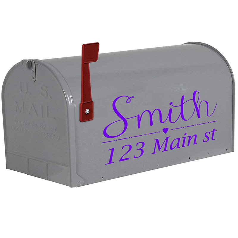 Couvercle de boîte aux lettres personnalisé autocollant, Mauve, Oui