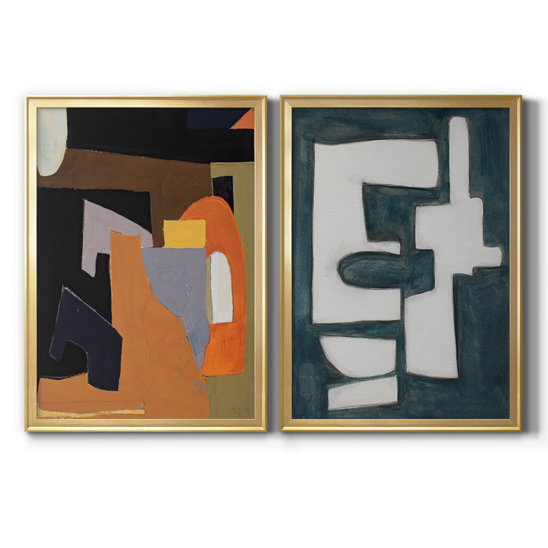 " The Olive Press Rooom " 2 - Pieces Painting Print, Gold , 24.5" H x 37" W