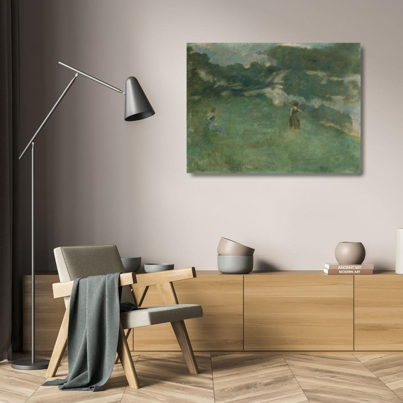 «The Hermit Thrush» par Thomas Wilmer Dewing - Art mural sur toile tendue avec châssis, H 24 po x l 17 po