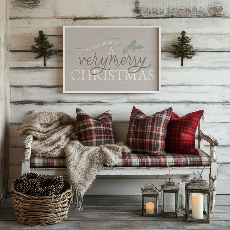 «Warm Holiday Wishes Print», Cadre simple blanc opaque, H 12 po x l 15 po x P 1,25 po