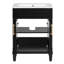 Meuble-lavabo 24 po avec lavabo intégré en céramique, meuble-lavabo simple avec 2 portes et meuble-lavabo simple pour petite et moyenne salle de bain