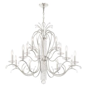 Almirah 15 - Light Candle Style Tiered Chandelier with Crystal Accents