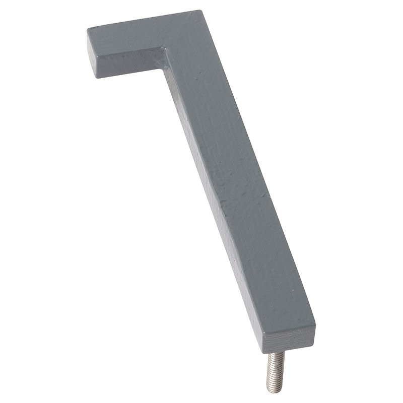 Numéro de maison à fixation flottante 6 po, Gris, 1