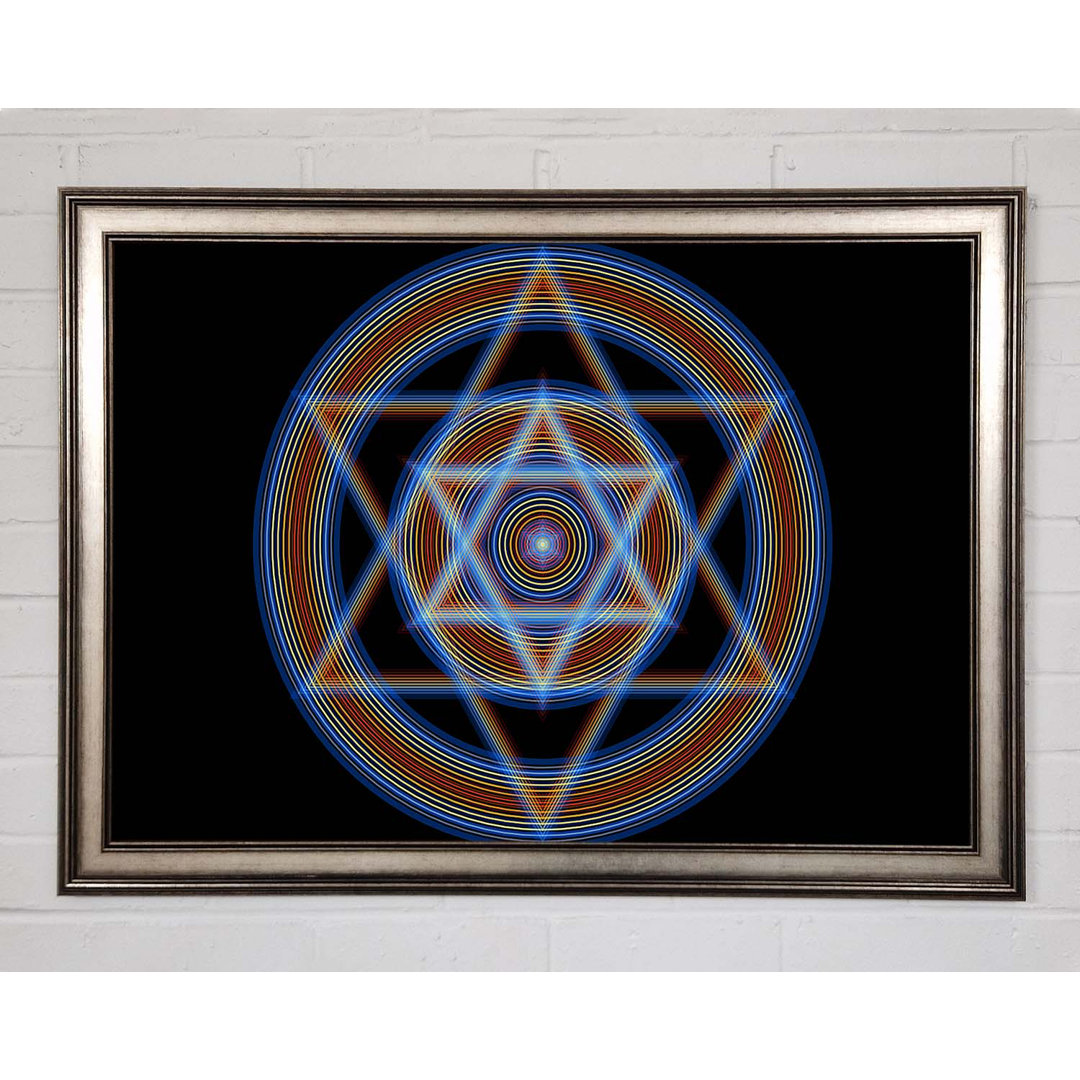 Cymatic Star Gerahmter Druck Wandkunst