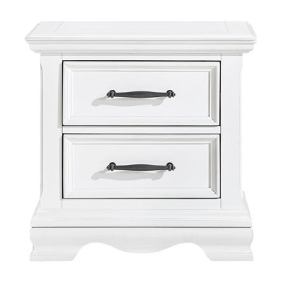 Ensemble de 2 tables de chevet en bois d'ingénierie blanc