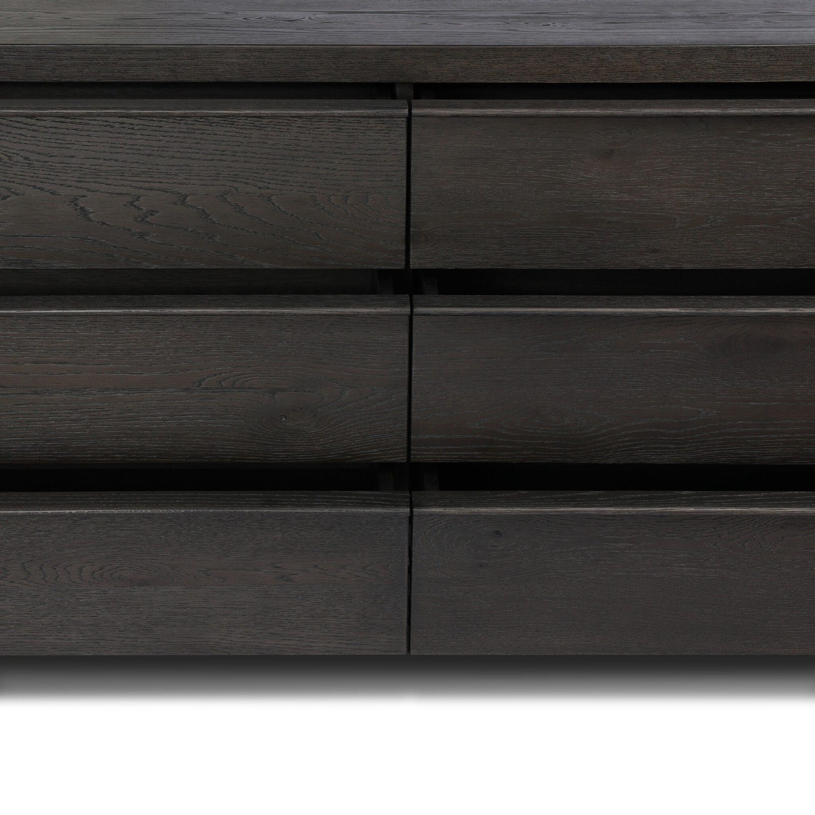 6 - Drawer Double Dresser, Smoked Black Resawn