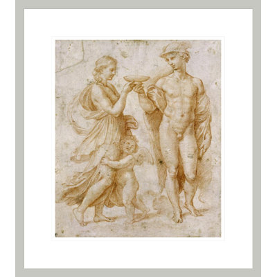 Mercury Offrant la coupe de l'Immortalité à Psyché par Raphael - Impression Giclée encadrée