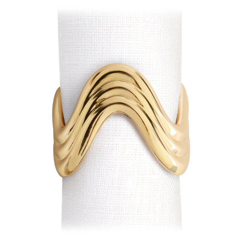 Ripple Napkin Rings, Gold