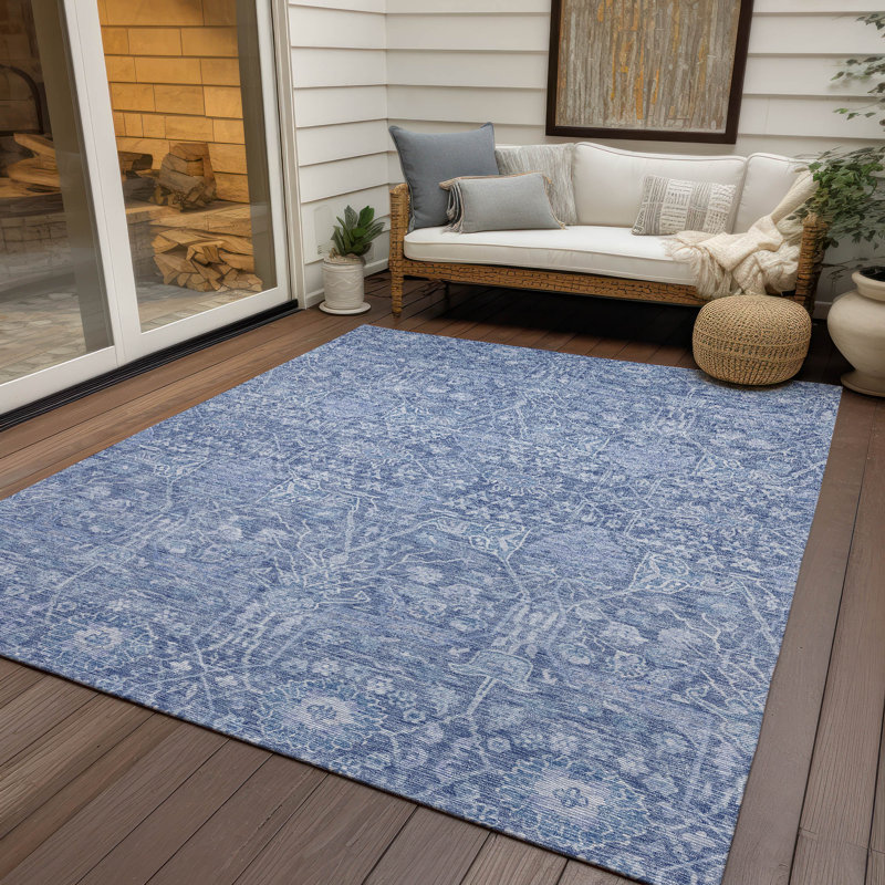 Tapis intérieur / extérieur bleu Mila , 10 pi x 14 pi