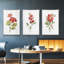 Ensemble de 3 pièces encadrées sur toile géranium écarlate-97706600-97706601