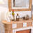 Burlywood + White Solid Wood Freestanding Fireplace