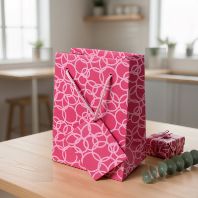 Sacs-cadeaux en coton recyclé avec étiquette en cercles