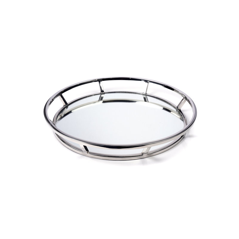 Plateau de service en miroir Coward, H 2 po x l 16,5 po x P 16,5 po