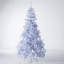 Arbre de Noël artificiel blanc 6,9 pi en PVC à l'épreuve du feu et base en métal