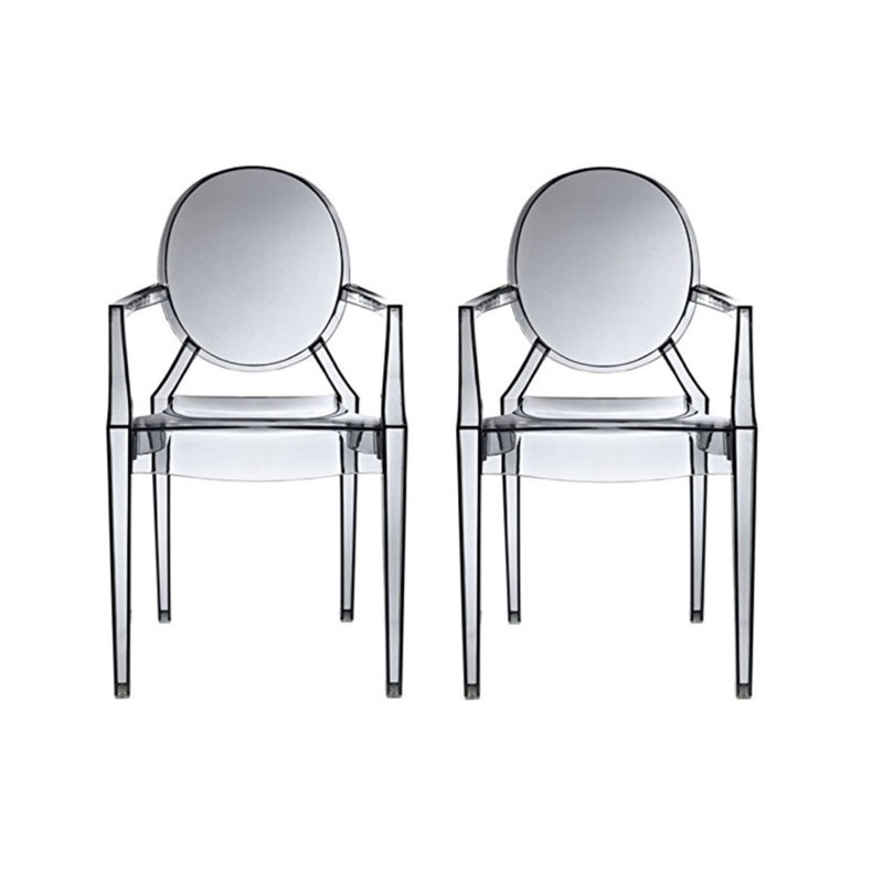 Chaise avec accoudoirs Rydel King Louis, Fumée