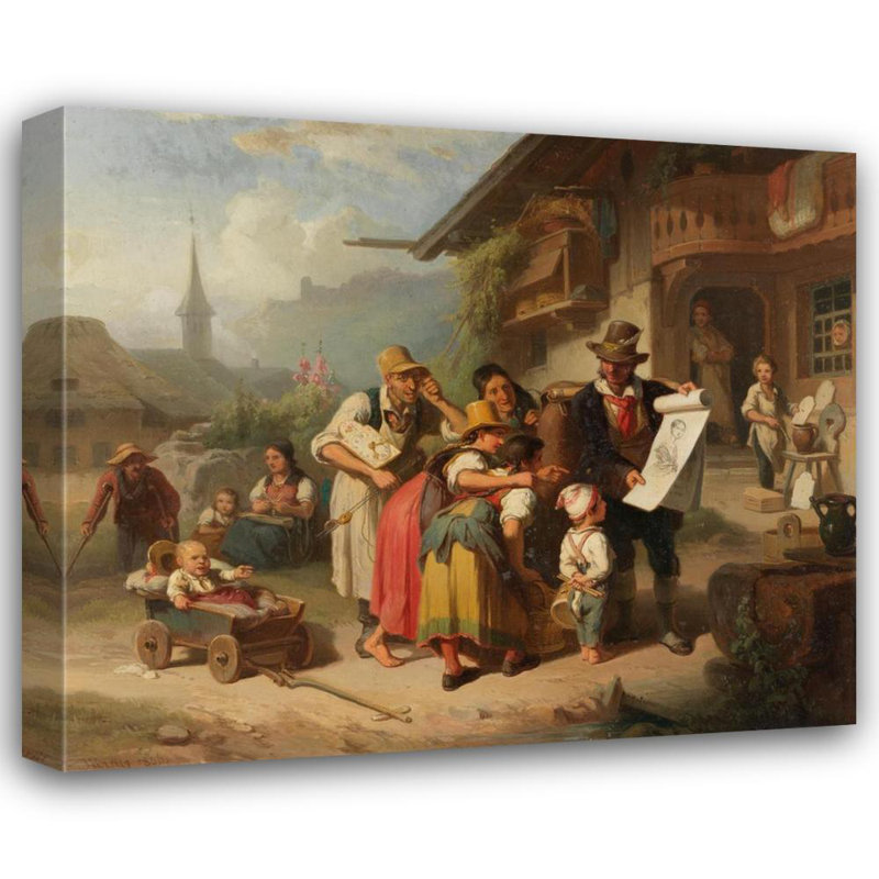«Village Scene from the Black Forest» par Johann Baptist Kirner - Art mural sur toile tendue avec châssis, H 40 po x l 28 po