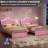 Twin Bed Frame with LED Lights, Upholstered Storage Platform & Crystal Headboard for Kids & Teens-408466562