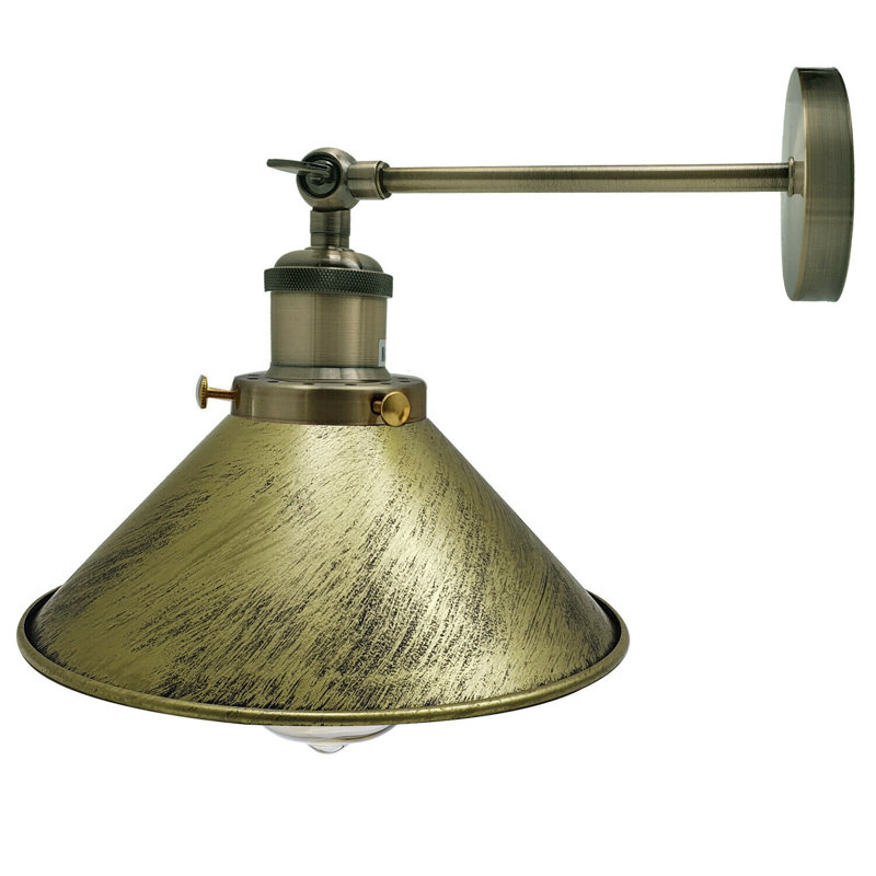 Aybar Armed Sconce, Brushed Brass, 17cm H x 22cm W x 17cm D, Green Brass