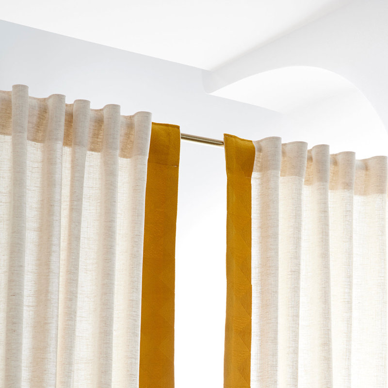 OPIS Curtain Single Panel, White/Yellow