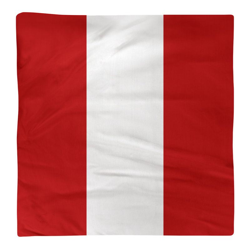 Striped Square Napkin, Scarlet/White/Scarlet, 22" H x 22" W x 0.25" D, Poly Twill