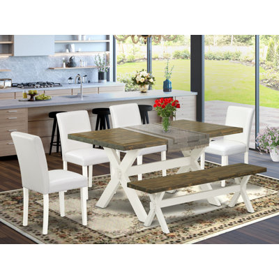 Jemotte Solid Wood Top Trestle Dining Set