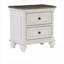 Table de chevet traditionnelle à 2 tiroirs avec blanc antique Finition brun-gris