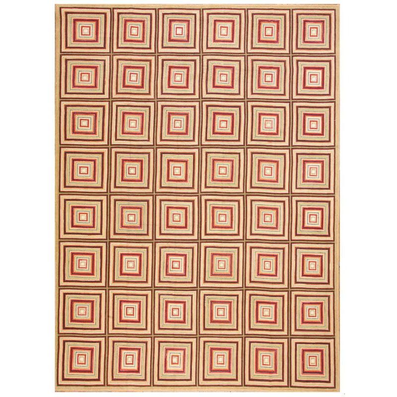 Flatweave Wool Geometric Area Rug