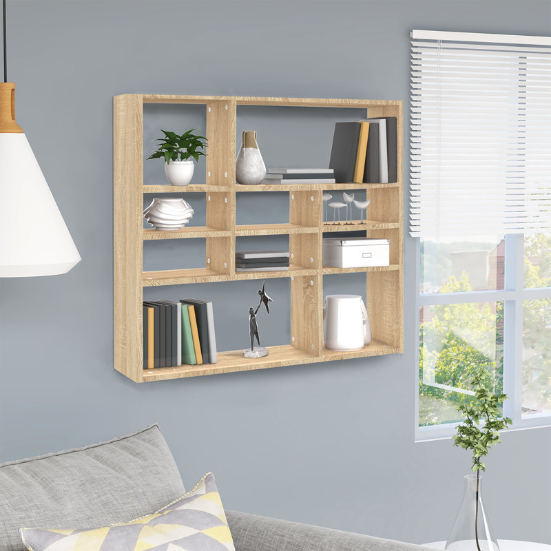 Ramus 10 Piece Wood Accent Shelf, Sonoma Oak