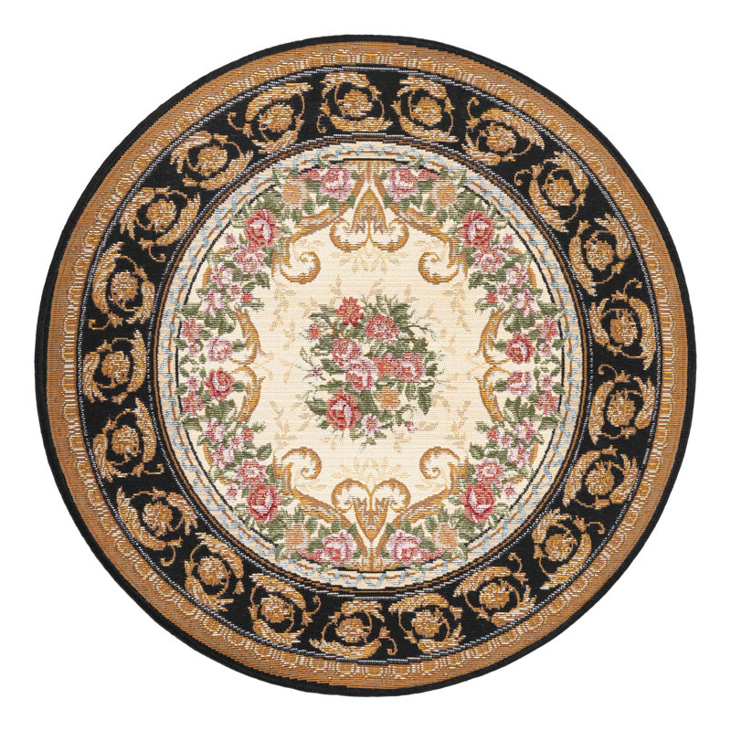 Outdoor Traditional Area Rug, Round 4'1"