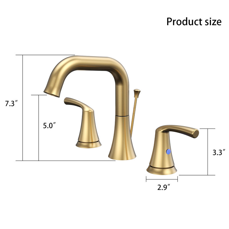 Widespread 2-handle Bathroom Faucet with Drain Assembly