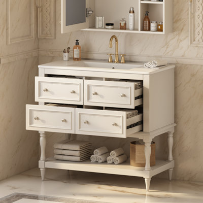 Beaumont 36" Modern Bathroom Vanity Cabinet With Undermount Ceramic Sink And Eco-Friendly MDF