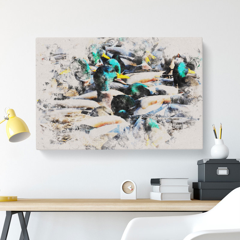Mallard Ducks - Wrapped Canvas Print, 35cm H x 50cm W x 3cm D