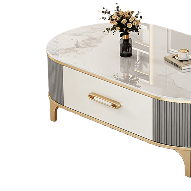 Table basse de style américain de luxe minimaliste, H 15,74 po x L 55,11 po x l 23,62 po