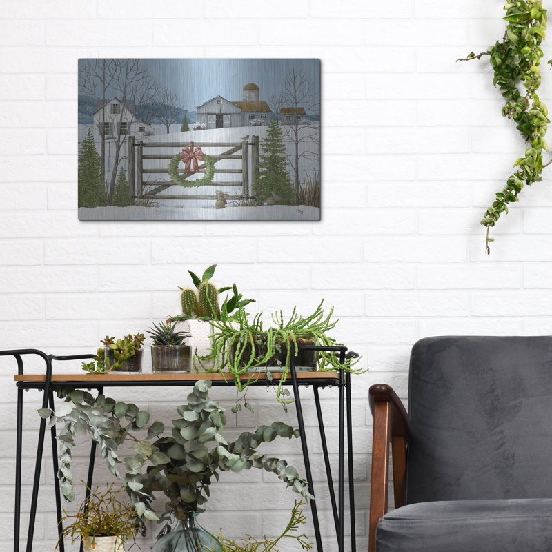 Art mural en métal luxueux «Christmas Gate» par Tanya Nyp, 16 po x 12 po, H 12 po x l 16 po