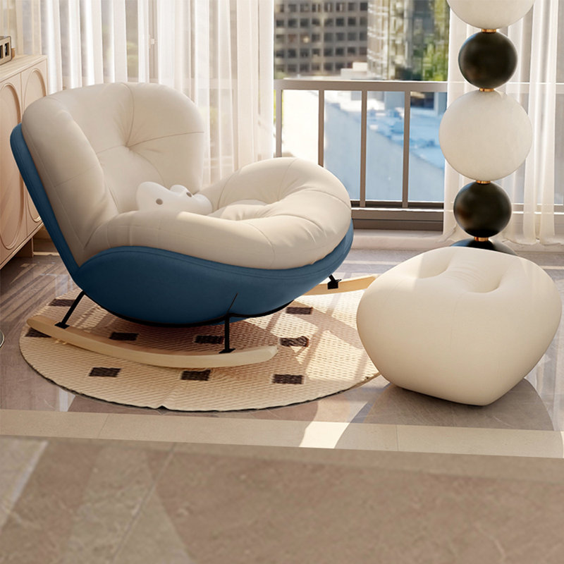 Chaise berçante Creative Fashion, Noir / Brun / Bleu