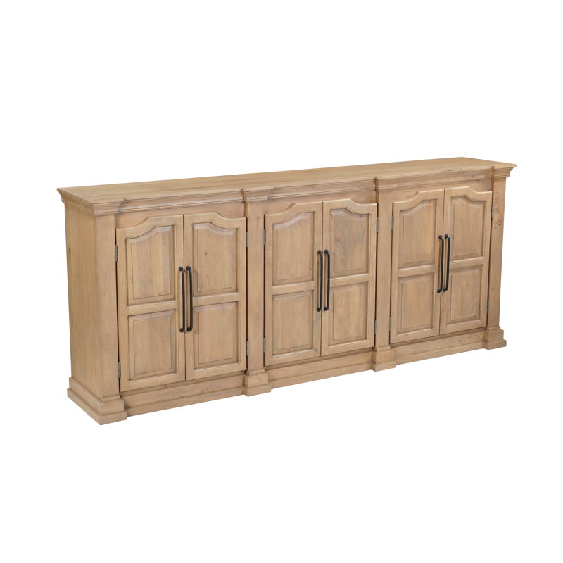6-door Carved Solid Wood Sideboard