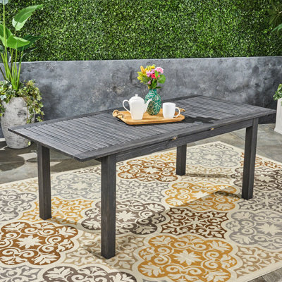 Table de salle à manger extensible gris foncé