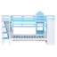 Lit superposé bleu avec 2 tiroirs, 3 tablettes, glissière en bois de pin-130481293-130481290