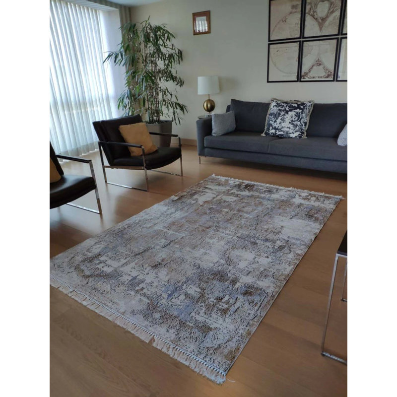 Masanao Performance Washable Abstract Indoor / Outdoor Rug, Rectangle 5'11" x 8'10"