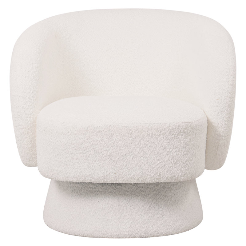 Fauteuil d'appoint pivotant Taccarra, Boucle blanc