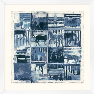 Du Bleu Partout Framed Print